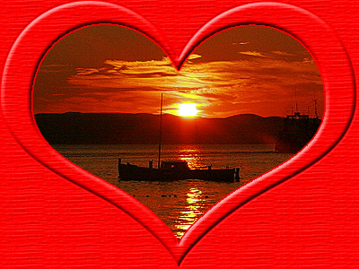 Sonnenuntergang in Herzform
